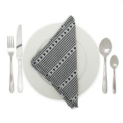 12 pieces of Home Basics 16 Piece Hammered Finish Stainless Steel Flatware Set, Silver