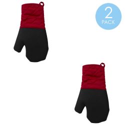 24 pieces of Home Basics HeaT-Resistant Silicone Textured Grip Oven Mitt, Red