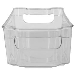 12 pieces of Home Basics Stackable Medium Plastic Fridge Pantry And Closet Organization Bin With Handles