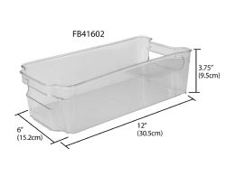 12 pieces of Home Basics Stackable Medium Plastic Fridge Pantry And Closet Organization Bin With Handles