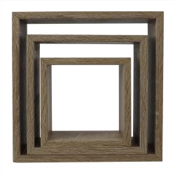 6 pieces of Home Basics 3-Piece Mdf Floating Wall Cubes, Oak