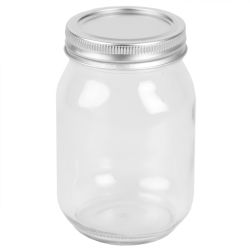 12 pieces of Home Basics 16 Oz. Wide Mouth Clear Mason Canning Jar