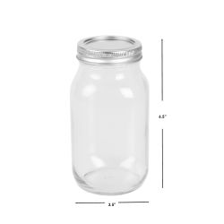 12 pieces of Home Basics 25 Oz. Wide Mouth Clear Mason Canning Jar