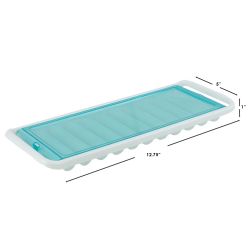 12 pieces of Home Basics 11 Compartment Slim Plastic Stackable Ice Cube Tray With SnaP-On Cover, Blue