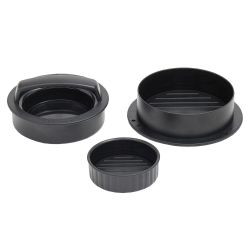 24 pieces of Home Basics 3 Piece Plastic Hamburger Press, Black