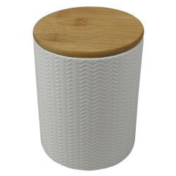 12 pieces of Home Basics Wave Medium Ceramic Canister, White