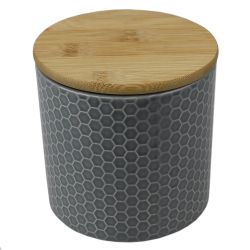 12 pieces of Home Basics Honeycomb Small Ceramic Canister, Grey