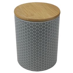 12 pieces of Home Basics Honeycomb Medium Ceramic Canister, Grey