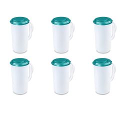 6 Pieces of Sterilite 2 Qt. Plastic Pitcher, Blue