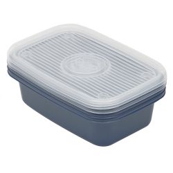 6 Wholesale Home Basics 6-Piece Rectangular Meal Prep Containers, Blue