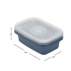 6 Wholesale Home Basics 6-Piece Rectangular Meal Prep Containers, Blue