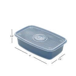 9 pieces of Home Basics 4 Piece Rectangular Plastic Meal Prep Set, (91.3 Oz), Blue
