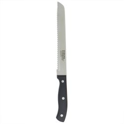 24 pieces of Home Basics 8" Stainless Steel Bread Knife With Contoured Bakelite Handle, Black