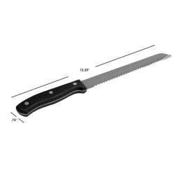 24 pieces of Home Basics 8" Stainless Steel Bread Knife With Contoured Bakelite Handle, Black