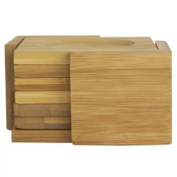 12 pieces of Home Basics Natural Bamboo Square Coasters With Raised Edge, (set Of 6)