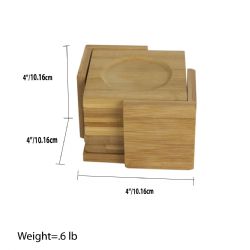 12 pieces of Home Basics Natural Bamboo Square Coasters With Raised Edge, (set Of 6)