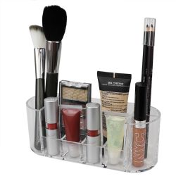 48 pieces of Home Basics Oval Plastic Cosmetic Organizer, Clear