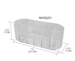 48 pieces of Home Basics Oval Plastic Cosmetic Organizer, Clear