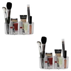 48 pieces of Home Basics Oval Plastic Cosmetic Organizer, Clear