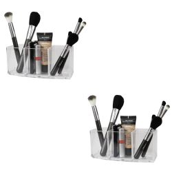 12 pieces of Home Basics 3 Compartment Plastic Make Up Organizer, Clear