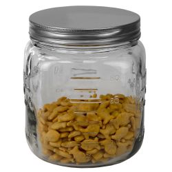 6 pieces of Home Basics 90 Oz.  Medium Mason Glass Canister, Clear