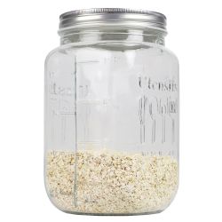 6 pieces of Home Basics 153.6 Oz. X-Large  Glass Mason Canister Jar, Clear