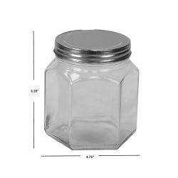 24 pieces of Home Basics  26 Oz. Small Hexagon Glass Canister, Clear