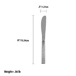 24 pieces of Home Basics Eternity Mirror Finish 4 Piece Stainless Steel Dinner Knife Set, Silver