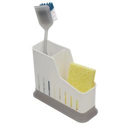 12 pieces of Home Basics 2 Compartment Sponge And Brush Holder With Removable Bottom