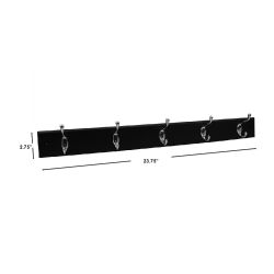 12 pieces of Home Basics 5 Double Hook Wall Mounted Hanging Rack, Black