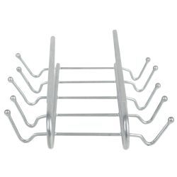 6 pieces of Home Basics Under The Shelf  Vinyl Coated Steel 6 Hook  Mug Rack, Silver