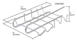 6 pieces of Home Basics Under The Shelf  Vinyl Coated Steel 6 Hook  Mug Rack, Silver