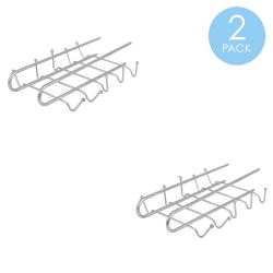 6 pieces of Home Basics Under The Shelf  Vinyl Coated Steel 6 Hook  Mug Rack, Silver