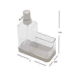 12 pieces of Home Basics 13.5 Oz. Plastic Soap Dispenser With Sponge Compartment, Satin Nickel