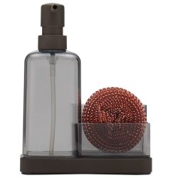 12 pieces of Home Basics 13.5 Oz. Plastic Soap Dispenser With Sponge Compartment, Bronze