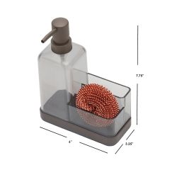 12 pieces of Home Basics 13.5 Oz. Plastic Soap Dispenser With Sponge Compartment, Bronze