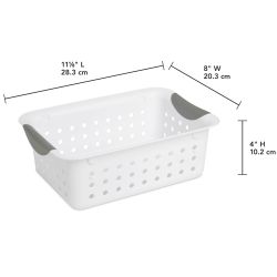 12 pieces of Sterilite Small Ultrag  Basket / White Basket With Titanium Inserts