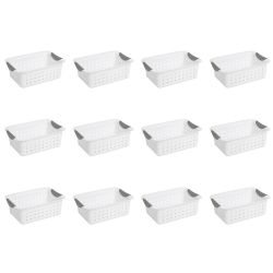 12 pieces of Sterilite Small Ultrag  Basket / White Basket With Titanium Inserts