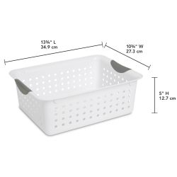6 pieces of Sterilite Medium Ultrag  Basket / White Basket With Titanium Inserts