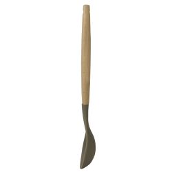 24 pieces of Home Basics Karina HigH-Heat Resistance NoN-Stick Safe Silicone Slotted Spoon With Easy Grip Beech Wood Handle, Grey