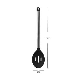 24 pieces of Home Basics Stainless Steel Slotted Spoon With Nylon Head, Black