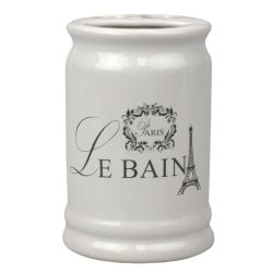 6 pieces of Home Basics Le Bain Paris Eiffel Tower 4 Piece Ceramic Bath Accessory Set, White