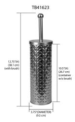 12 pieces of Home Basics Embossed Stainless Steel Toilet Brush Holder, Silver