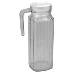 12 pieces of Home Basics Embellished Glass 1 Lt Decorative Beverage Pitcher With NO-Mess Pouring Spout And Solid Grip Handle, Clear