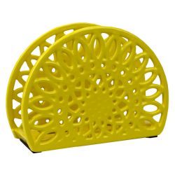 6 pieces of Home Basics Sunflower Cast Iron Napkin Holder, Yellow