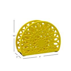 6 pieces of Home Basics Sunflower Cast Iron Napkin Holder, Yellow