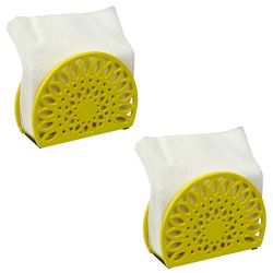 6 pieces of Home Basics Sunflower Cast Iron Napkin Holder, Yellow