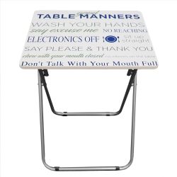 6 pieces of Home Basics Mind Your Manners MultI-Purpose Foldable Tv Tray Table, White