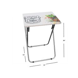 6 pieces of Home Basics For The Love Of Food MultI-Purpose Foldable Tv Tray Table, White