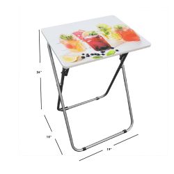 6 pieces of Home Basics Cocktails MultI-Purpose Foldable Tv Tray Table, White